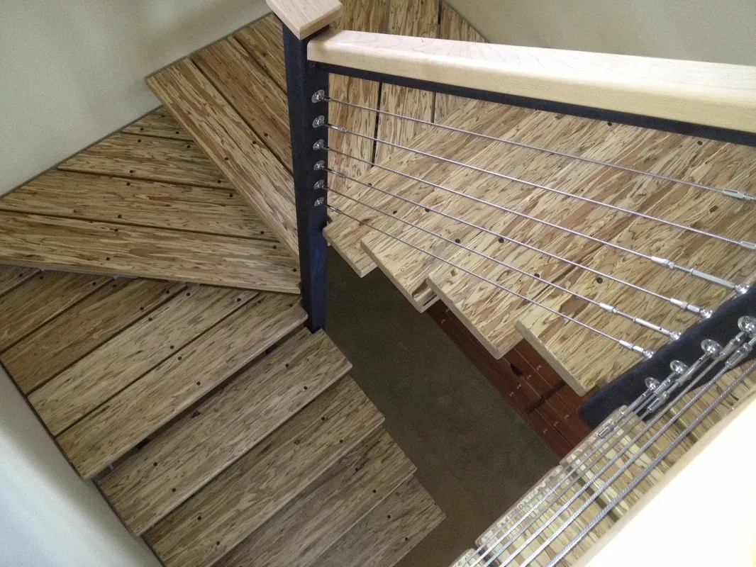 Detail of a custom wood stair